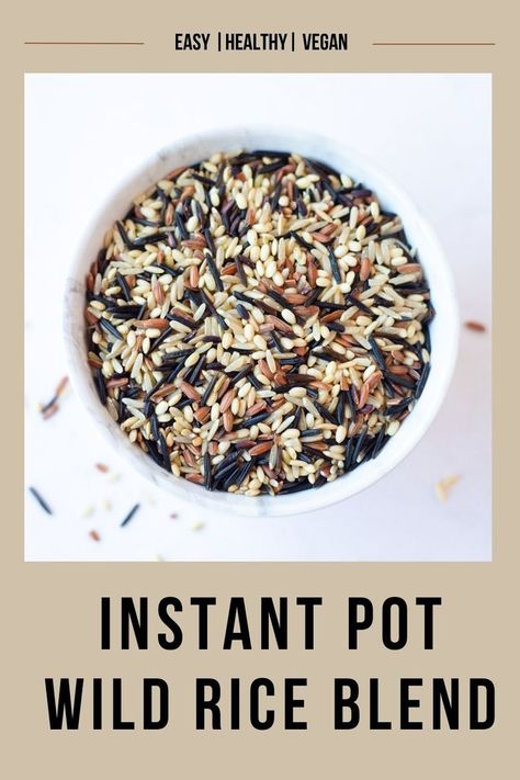 Thanks to the Instant Pot, this nutty and flavorful wild rice blend recipe is so simple and is ready in about 30 will love the texture, colors, the warm and inviting aroma, making it an excellent complement to any meal. | wild rice recipes | wild rice instant pot | https://pipingpotcurry.com/instant-pot-wild-rice-blend/ Instant Pot Wild Rice, Rice In The Instant Pot, Wild Rice Recipes, Rice On The Stove, Cooking Wild Rice, Using A Pressure Cooker, Wild Rice Soup, How To Cook Rice, Instapot Recipes