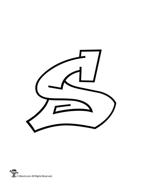 Graffiti Lowercase Letter s | Woo! Jr. Kids Activities Lowercase Graffiti Letters, S Style Letter, S Letter Drawing, S Font Letter Design, S Drawing Letter, S In Graffiti, Letter S Drawing, S Graffiti Letter, Letter S Graffiti