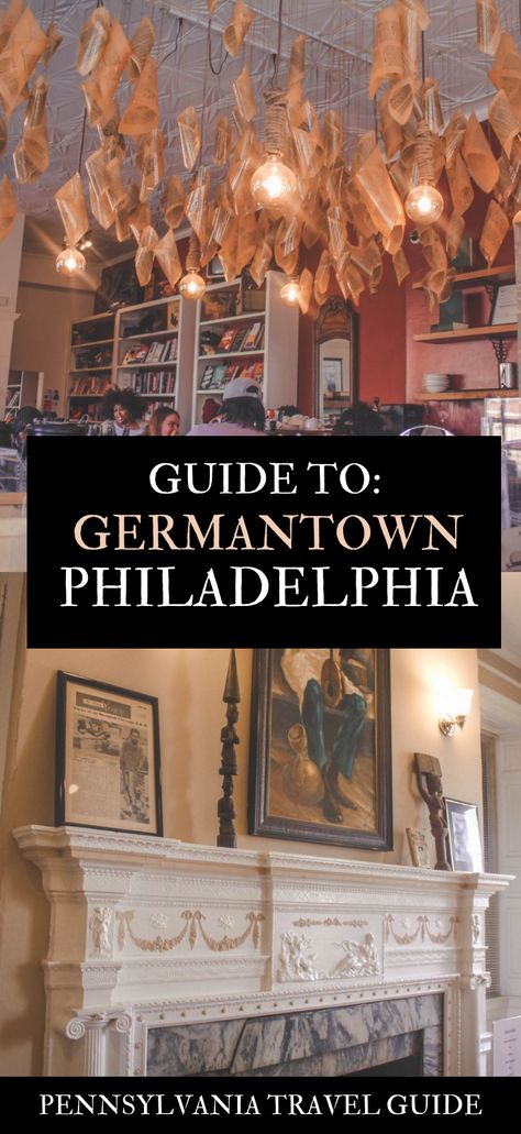 Germantown is a unique historic neighborhood in Philadelphia, Pennsylvania. Here you'll find lots of good food, great coffee shops, and amazing museums and attractions! It's a unique place to sightsee.   P.S. Germantown is a majority Black neighborhood so most of the museums, restaurants, and attractions listed in this post are Black-owned.   #Travel | #Philadelphia | #Pennsylvania | #Germantown | #History | #Jamaica | #Support | #BlackOwned | #Business | #Cafe | #Museums | #Restaurants Germantown Philadelphia, Black Neighborhood, Philadelphia Travel, Historic Neighborhood, Philly Restaurants, Historic Philadelphia, Itinerary Planning, Unique Place, Freaking Awesome