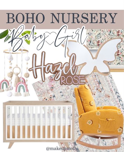 Boho Baby Girl Nursery 🤎 • Boho Nursery Boho baby girl nursery Nursery decor Pink nursery Yellow nursery rocking chair Neutral crib for baby Baby nursery Baby girl nursery Baby girl name signs Nursery name signs Boho nursery rugs Nursery wallpaper Follow my shop @Makeupmolly on the @shop.LTK app to shop this post and get my exclusive app-only content! #liketkit #LTKbaby #LTKfamily #LTKbump @shop.ltk https://liketk.it/3ZwNs Baby Girl Name Signs, Baby Girl Neutral Nursery, Girl Neutral Nursery, Baby Girl Nursery Boho, Nursery Yellow, Wildflower Wallpaper, Rugs Nursery, Boho Baby Girl Nursery, Neutral Crib