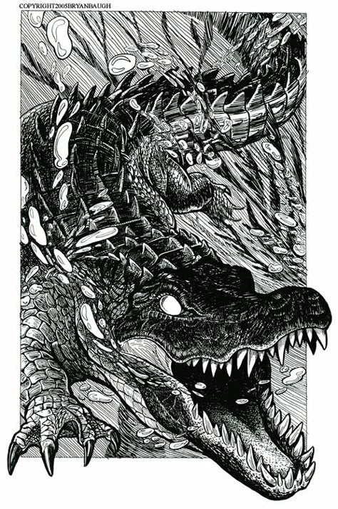 A Drawing, Reptiles, Alligator, Deviantart, Black And White, Tattoos, White, Black, Art