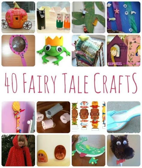 We LOVE LOVE LOVE Fairy Tales... and there is nothing better than soe good Fairy Tale crafts to go with them. Here we have a set of 40 Fairy Tale crafts for you - from Rapunzel Crafts, to Golidlocks Crafts to Cinderella... what is YOUR favourite fairy tale? Once Upon A Time Crafts For Kids, Fairy Tale Crafts For Kids, Fairy Tales Preschool, Fairy Tale Activities, Fairy Tale Crafts, Red Ted Art, Summer Programs, Fairy Tale Theme, Traditional Tales