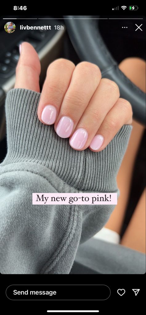 Pink White Dip Powder Nails, Short Gel Nails Pink Natural, Bubbly Pink Nails, Light Bubble Gum Pink Nails, Sns On Natural Nails, Dip Nails No Tips, Pink Gel Manicure Ideas, Shellac Pink Nails, Short Nails Short Nail Bed