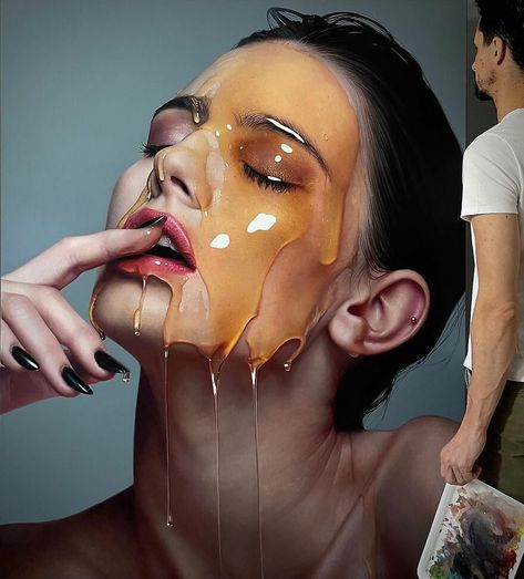 Paintings That Look Like Photographs: 45 Portraits By A Brazilian Artist July Tattoo, Visual Art Photography, Cabelo Pin Up, Brazilian Artist, Brazilian Art, Honey Art, Colorful Photos, Hyper Realistic Paintings, Realistic Oil Painting