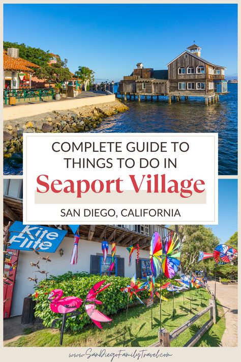 Seaport Village is a family-friendly waterfront shopping, dining, and entertainment destination in downtown San Diego. Here's a complete guide to things to do in Seaport Village San Diego, plus some helpful information to help make the most of your visit! Downtown San Diego Things To Do In, San Diego Things To Do In, Shopping In San Diego, Seaport Village San Diego, San Diego Little Italy, San Diego Activities, San Diego Shopping, California Attractions, San Diego Vacation