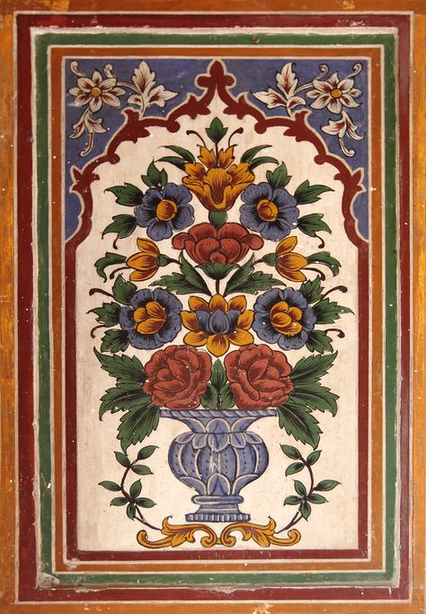 Mughal Flowers | Small Fresco Panel decorating the inside of… | Flickr Mughal Art Motifs, Wazir Khan Mosque, Mughal Flowers, Mughal Motifs, Mughal Miniature Paintings, 3d Relief Art, Art Motifs, Motifs Design, Mughal Art Paintings