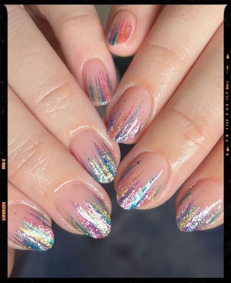 Festival Gel Nails Summer, Burning Man Nails, Glasto Nails, Tinsel Nails, Lover Era Nails, Race Day Nails, Disco Nails Designs, Hen Party Nails, Hen Do Nails