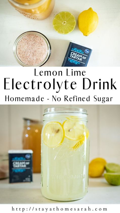 Homemade Pedialyte, Electrolyte Drink Recipe, Homemade Gatorade, Homemade Electrolyte Drink, Water With Lemon, Electrolyte Water, Light Drinks, Natural Electrolytes, Drinking Hot Water