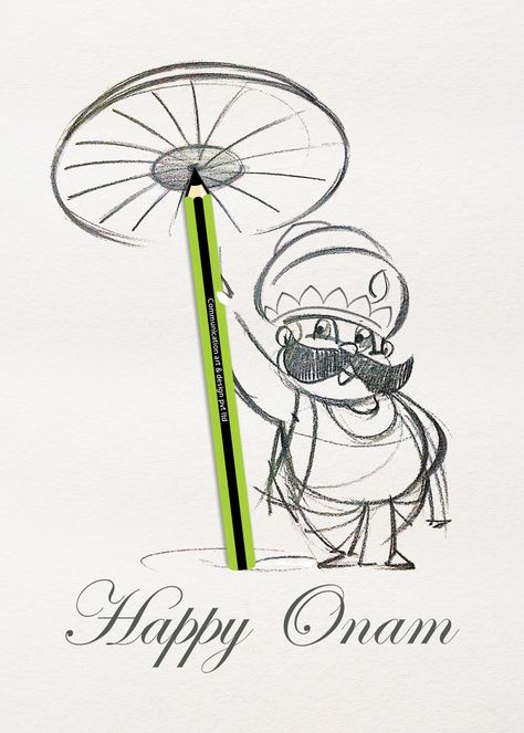 Happy Onam ​http://www.cartcommunication.com Happy Onam Doodles, Maveli Onam Cartoon Drawing, Maveli Onam Drawing, Happy Onam Drawing, Onam Drawing, Onam Quotes, Diy Cards For Teachers, Lilly Tattoo Design, Onam Greetings