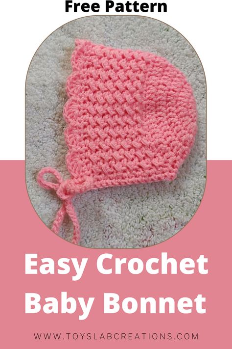 Crochet Doll Bonnet Free Pattern, Crochet Infant Bonnet Free Pattern, Newborn Crochet Bonnet Pattern Free, Crochet Baby Hats Free Pattern Newborns, Crochet Infant Hats Free Pattern, Crochet Bonnet Free Pattern, Crochet Baby Bonnet Free Pattern, Bonnet Pattern Free, Baby Bonnet Pattern Free