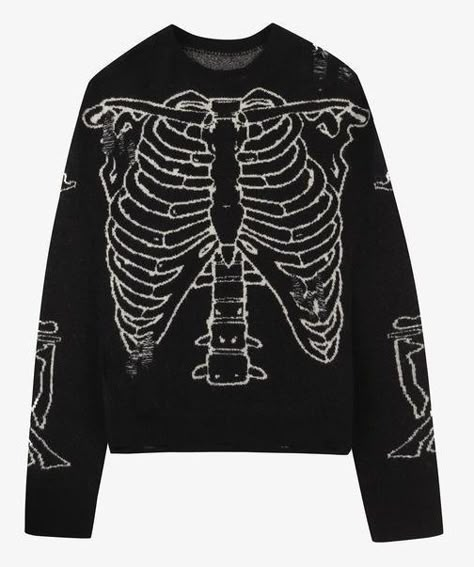 Skeleton Jumper, Distressed Fabric, Vintage Band Tees, Swag Style, Knitwear Women, Fashion Brand, Skeleton, Fitness Models, Cool Outfits