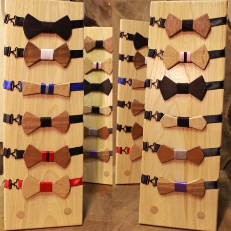 Wooden Bow Tie display Bow Tie Display, Dog Collar Display, Pet Store Display, Wood Bowtie, Wooden Bow Tie, Wood Clothes, Dremel Wood Carving, Headband Holder, Red Geraniums