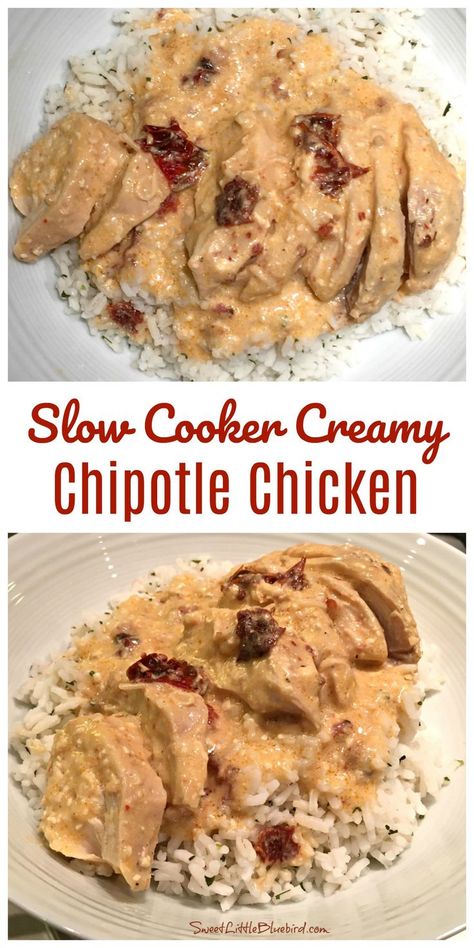 SLOW COOKER CREAMY CHIPOTLE CHICKEN - One of the best slow cooker meals I have made to date. So delicious, loaded with flavor and a cinch to make – add Creamy Chipotle Chicken to your must-try list! Creamy Chipotle Chicken, Chicken Chipotle, Chipotle Recipes Chicken, Creamy Crockpot Chicken, Slow Cooker Meals, Healthy Chicken Recipes Easy, Crock Pot Recipes, Chipotle Chicken, Cream Cheese Chicken