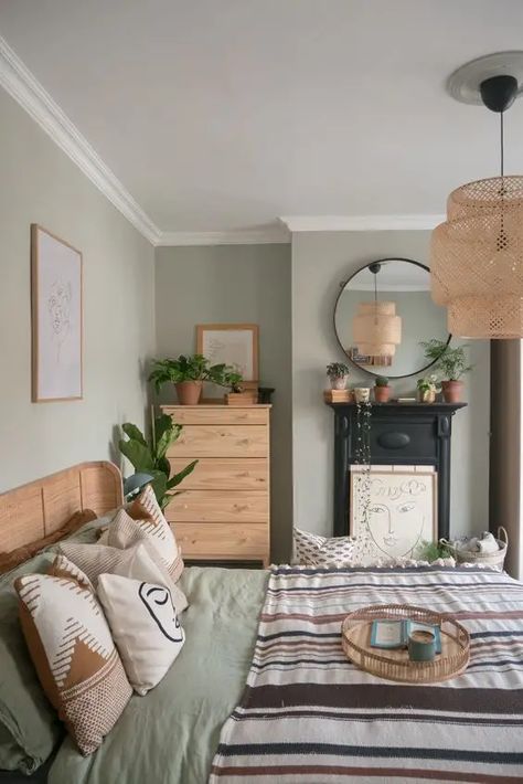 What Colour Goes With Sage Green? - Emily May Bedroom Chimney Breast, Sage Bedroom, Diy Upholstery, Sage Green Bedroom, Upholstery Projects, Redecorate Bedroom, Green Rooms, Bedroom Green, Rustic Bedroom