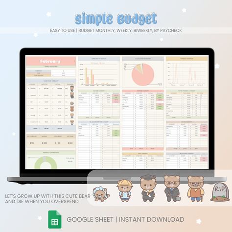 Google Sheets' budget planner offers a flexible weekly tracking system that allows you to manage your finances efficiently and effectively. This tool provides detailed insights into your spending, helping you stay on track with your financial goals. With bi-weekly tracking, you can monitor expenses more frequently, providing timely adjustments for better control over your Google Sheets Budget Template Free, Budgeting Tracker, Budget Template Biweekly, Paycheck Budget Template, Google Sheets Templates, Simple Budget Template, Spreadsheet Design, Excel Budget Spreadsheet, Notion Inspo