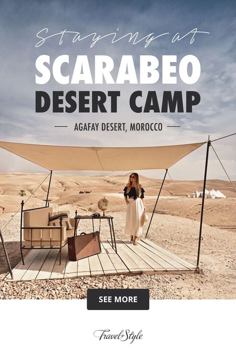 There are few things as inspiring and romantic as a nomadic, Oriental-African style bivouac camped in a vast stone desert, with the elegant white tents standing out against a backdrop of the impressive Atlas Mountains. Scarabeo Camp offers the aesthetics of simplicity and silence as the expression of ultimate desert luxury. #glampingmorocco #glampinginmorocco #desertglampingmorocco #scarabeocampmorocco #scarabeocampmarrakech #moroccodesert #moroccowheretostay #luxuryglamping #luxuryglampingtent Desert Luxury, Africa Honeymoon, Desert Camping, Moroccan Desert, Africa Vacation, Luxury Safari Lodge, Safari Design, Luxury Glamping, Luxury Safari