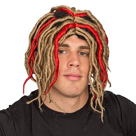 Adult Halloween Little Pump Costume Colorful Dreadlocks Wig Best Halloween Costumes & Dresses USA Nerd Costume, Black Hipster, Men's Wigs, Lil Pump, Dress Halloween Costume, Usa Dresses, Costume Wigs, Adult Halloween Costumes, Cool Halloween Costumes