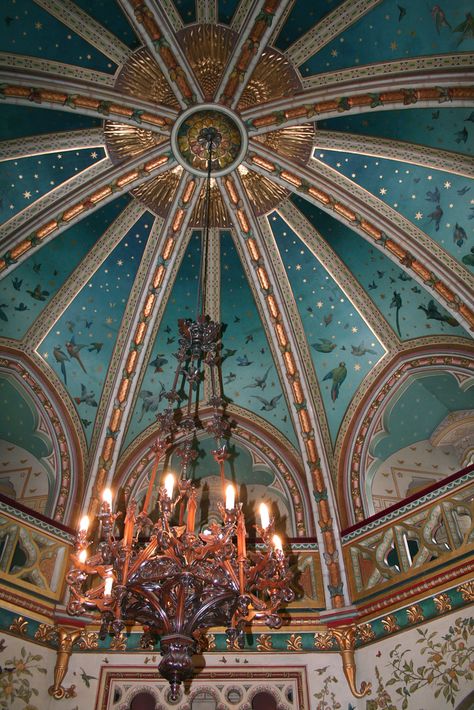 Castell Coch: Drawing Room Ceiling | by Canis Major การออกแบบ Ui Ux, Painted Ceilings, Ravenclaw Aesthetic, Istoria Artei, Cardiff Wales, Painted Walls, Baroque Architecture, The Ceiling, 판타지 아트