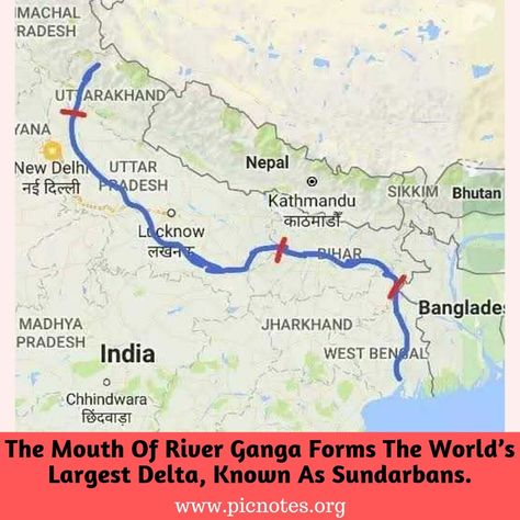 The Ganges, also known as Ganga, is the biggest river in the Indian subcontinent in terms of water flow. It flows 2700 km from the Himalayas’ Gangotri Glacier to the Bay of Bengal in northern India. River Ganges flows through the two countries of India and Bangladesh. It is the 34th longest river in the world by length & third largest river in the world by water discharge.  #TheGanges #Ganga #India #Bangladesh #river #nature #water #travel #landscape #beautiful #adventure #mountains #outdoors Gangotri Glacier, Indian Desert, Ganga River, Beautiful Adventure, Finding Neverland, Indian Subcontinent, Asia Map, Bay Of Bengal, Geography Lessons