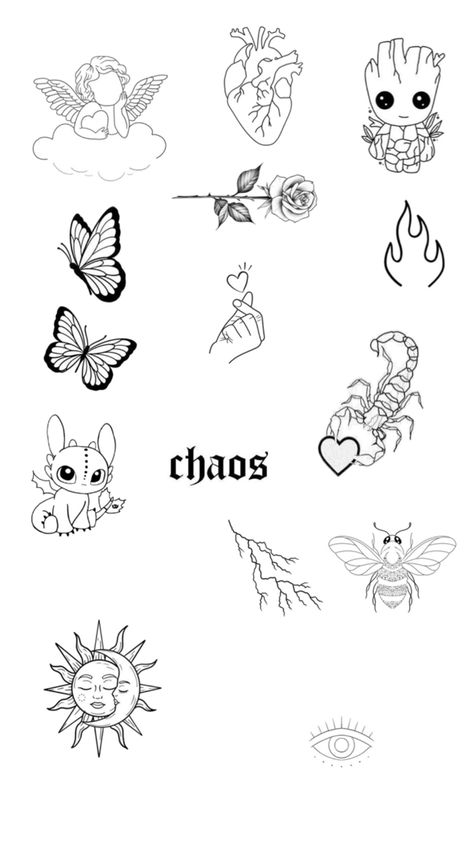 ❤️ Tiny Tats, Flash Designs, Flash Design, Flash Tattoos, Cute Tattoos For Women, Easy Art, Angel And Devil, Lol League Of Legends, Tiny Tattoos