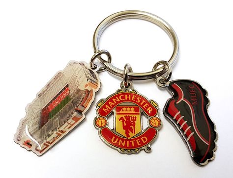 Manchester United MUFC - Triple Charms Key Ring - Man Utd Official Product in Sports Memorabilia, Football Memorabilia, Keyrings | eBay Manchester United Accessories, Manchester United Gifts, Diy Projects Gifts, Manchester United Football Club, Ring Man, Manchester United Football, Football Memorabilia, Man Utd, Man United