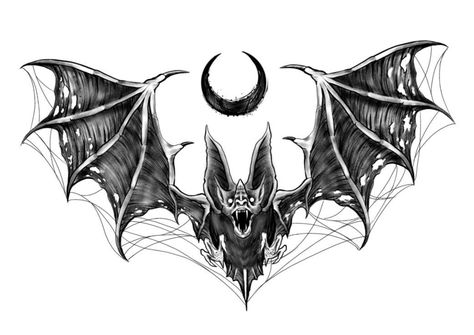 Throat Tattoo Drawings, Gothic Bat Drawing, Scary Bat Tattoo, Bat Throat Tattoo, Dark Bat Tattoo, Dark Neck Tattoo, Bat Tramp Stamp, Gothic Bat Tattoo, Bat Tattoo Gothic