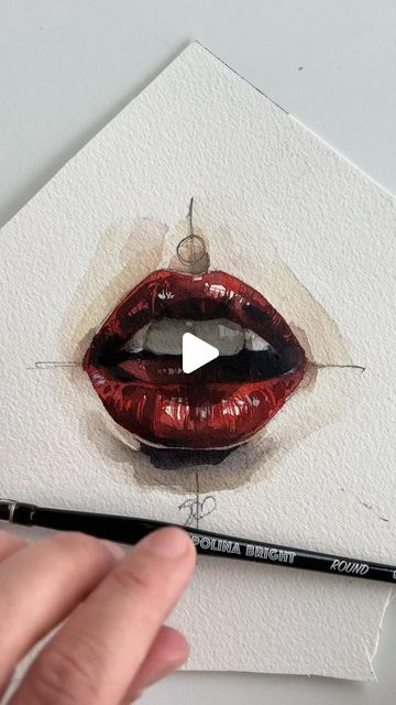 Polina Bright on Instagram: "♥️ Red lips 👄  #watercolor #painting #watercolorpainting #art" Lips Watercolor, Polina Bright, Watercolor Artwork, Female Artists, Red Lips, Online Art Gallery, Art Studio, Watercolor Painting, New Art