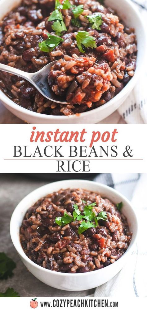 Black Beans And Rice Recipe Instant Pot, Instapot Black Beans And Rice Recipe, Black Bean Recipes Instant Pot, Black Beans And Rice Instant Pot, Instant Pot Beans Recipes, Instant Pot Beans And Rice, Rice And Beans Instant Pot, Instant Pot Rice And Beans, Black Beans Instant Pot