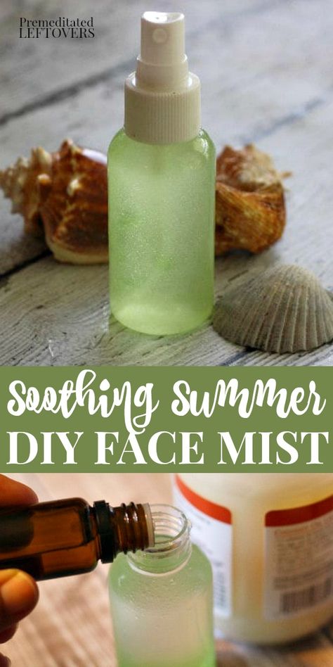 Refreshing Face Mist, Clean Face Products Skincare, Homemade Face Mist Sprays, Facial Steam Recipes, Body Mist Recipe, Face Mist Diy Glowing Skin, Natural Diy Skin Care, Diy Facial Mist, Facial Spray Diy