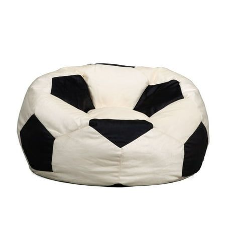 Score big with a bean bag chair that reps your favorite sport! This unique and playful design adds a sporty touch to any room, while being a comfortable and supportive seat. Its cozy plush fabric and fun detailing that looks like a soccer ball, football, or basketball will make you feel like the MVP of your home! Size: Sports Balls.  Color: Multicolor. Soccer Themed Bedroom, Soccer Bedroom, Soccer Room, Ball Football, Kids Bean Bags, Bean Bag Sofa, Bean Bag Chair Kids, Tv Design, Sports Room