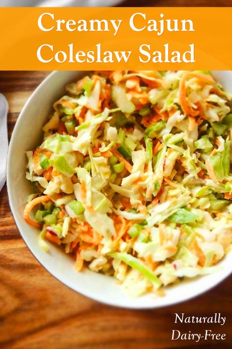 Cajun Salad Recipes, Cajun Slaw Recipe, Cajun Coleslaw Recipe, Cajun Slaw, Cajun Sides, Southern Salads, Cajun Coleslaw, Cajun Salad, Coleslaw Salad Recipe