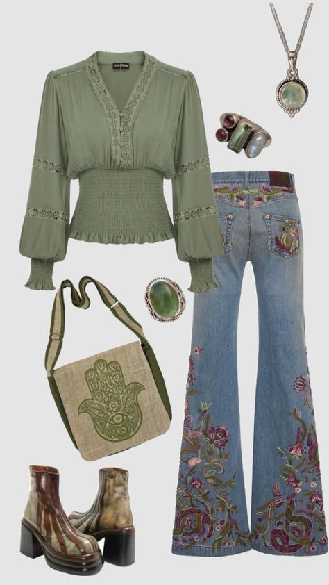 70s hippie boho outfit #outfitinspo #vintage #boho #hippie #70s Winter Hippie Outfits Boho, Corporate Hippie, Vintage Hipster Outfits, Hippy Outfits, Hippie Outfits 70s, 70s Outfits Ideas, 70s Fashion Hippie, Manifest 2024, 70s Inspired Outfits