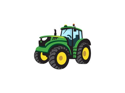 John Deere Decals, Enterprise Ideas, Tractor Silhouette, Tractor Drawing, John Deere Birthday, Full Illustration, Deer Farm, Tractor Birthday Party, Kids Growth Chart