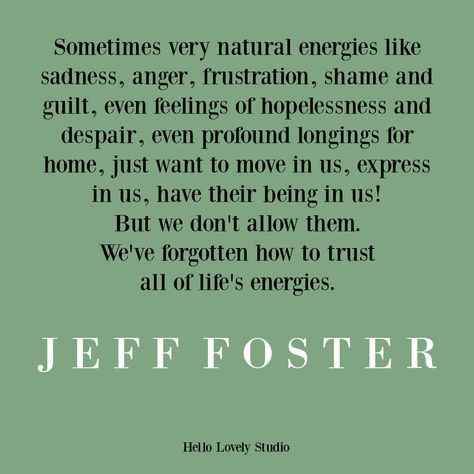 Jeff Foster quote about emotions and struggle on Hello Lovely Studio. Jeff Foster Quotes, Love Hope Quotes, Foster Quotes, Jeff Foster, Words Of Strength, Struggle Quotes, Message Of Encouragement, Be Your Own Hero, Personal Growth Quotes