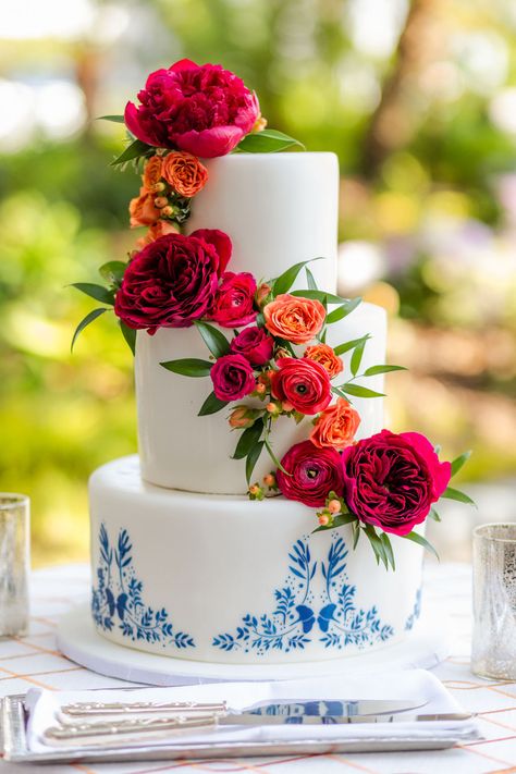 Colorful Church Wedding Celebrated with Mexican Culture | California Wedding Day Wedding Theme Mexican, Spanish Wedding Cake, Mexican Style Wedding Cake, Mexican Candy Table Ideas Wedding, Mexican And American Wedding Ideas, Mexican Filipino Wedding, Mexican Theme Wedding Cake, Mexican Wedding Cupcakes, Spanish Style Wedding Cake