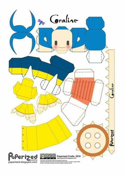 Coraline Book, Coraline Art, Coraline Doll, Coraline Jones, Anime Paper, Paper Toys Template, Papercraft Printable, Paper Doll Template, Papercraft Templates