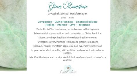 Green Moonstone Crystal Meaning, Green Moonstone Meaning, Moon Stone Meaning, Moonstone Meaning, Chakras Stones, Moonstone Properties, Witchy Crystals, Cleansing Meditation, Moonstone Benefits