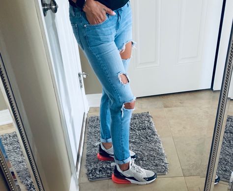 Nike Air Max 270 outfit What To Wear With Nike Air Max 270, Airmax 270 Women Outfit Jeans, Styling Nike Air Max 270 Outfits, Airmax 270 Outfit, Air Max 270 Outfit Ideas, Outfits With Nike Air Max 270, Air Max 270 React Outfit, Nike Air Max 270 React Outfit, Nike Air Max 270 Women Outfit