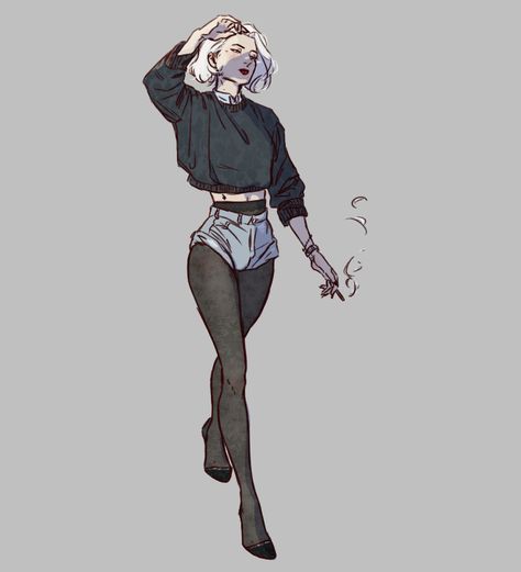 Maetheellen on instagram Modern Female Outfits, Absolver Character Art, Modern D&d Characters, Shadow Woman Art, Drow Fashion Dnd, Dnd Character Design Nonbinary, Female Bard Character Design, Female Character Design Modern, Drow Female Art