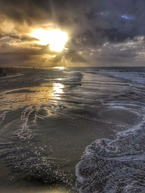 After 5 days of almost continuous rain, there was finally a break in the weather which allowed for this dramatic shot of the beach at sunrise. Raining On The Beach, Rain On Beach, Raining At The Beach, Rain At The Beach, Beach Rain, Rain Aesthetic, Swimming Pool Landscaping, Phone Layout, Beach Background