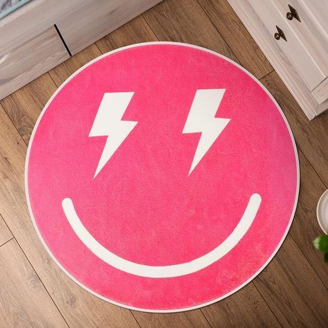 Shaggy Aesthetic, Round Bathroom Rugs, Pink Bathroom Rugs, Cute Bath Mats, Solar Flower, Bedroom Entrance, Preppy Room Decor, Preppy Room, Shower Time