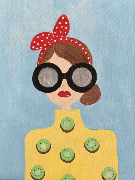 Quirky Painting Ideas, Quirky Paintings, Frida Art, Quirky Art, Small Canvas Art, Doodle Art Designs, Art And Illustration, Mini Canvas Art, Diy Art Painting