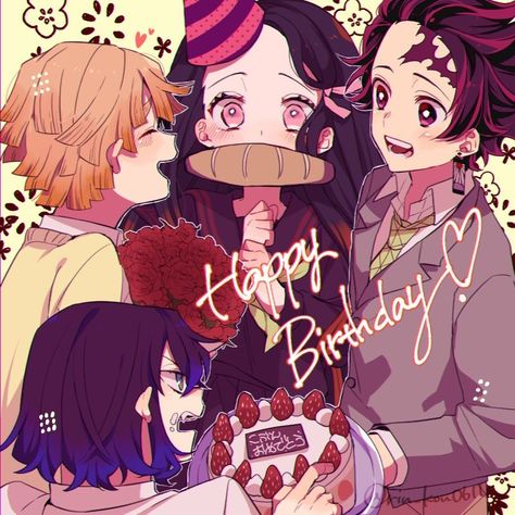 chúc mừng sinh nhật Nezuko ( 28/12 ) Happy Birthday Tanjiro, Nezuko Birthday, Anime Happy Birthday, Birthday Anime, Anime Birthday, Anime Pinterest, Happy Late Birthday, Nezuko Chan, Anime Friendship