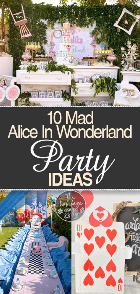 10 “Mad” Alice In Wonderland Party Ideas | Party Ideas, DIY Party Ideas, Alice In Wonderland Party, Party Ideas Birthday, Birthday Party Ideas, Birthday Party #party #partyplanning #partyideas #partydecor #birthdayparty Alice In Womderland Games, Indoor Alice In Wonderland Party, Alice In Wonderland Tea Party Decorations Diy, Alice In Wonderland Party Games For Adults, National Mad Hatter Day, Alice In Wonderland Tea Party Birthday Decorations, Alice In Wonderland Topiary, Alice In Wonderland Birthday Games, Unbirthday Tea Party