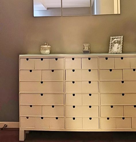 Tiny Chests turned into a Space Saving IKEA Apothecary Cabinet You’ll Love 5 Apothecary Cabinet Diy, Apothecary Table, Apothecary Diy, Small Space Inspiration, Narrow Cabinet, Ikea Billy Bookcase, Apothecary Cabinet, Ikea Billy, Ikea Hemnes