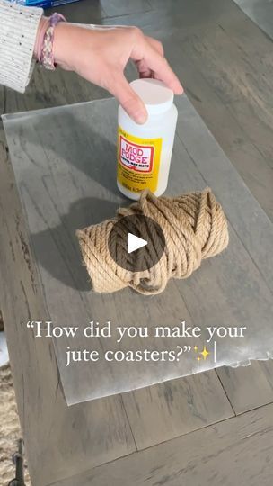 1.6M views · 23K reactions | Details HERE ➡️ These jute rope coasters cost about $0.30/each to make and took about a minute! These would make great gifts for teachers, housewarmings or party hosts. All you need is a spool of jute rope, Mod Podge, a paint brush and some wax paper.  Pour the Mod Podge on the wax paper. Roll the twine tightly until it’s the size of a coaster. Paint the Mod Podge on top and let it dry for a few hours. I buy my twine in bulk so it’s $0.05/ft. If you want a smaller roll, it’ll cost a few cents more per foot. I use less than 6 feet per coaster. Tie them with a little twine and ta da! ✨#diygifts #jutecraft #diycoasters | Shelly Chic Boutique | Shelly Chic Boutique · Original audio Holiday Woodworking Projects, Jute Crafts, Jute Rope, Diy Coasters, Rope Crafts, Great Teacher Gifts, Diy Crafts For Home Decor, Diy Homemade, Fall Gifts