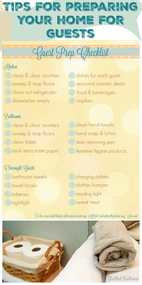 Get your house ready for guests with this handy guest prep checklist. Also, some great tips for hosting friends in your home. Prep Checklist, Guest Room Essentials, Apartment Checklist, Farmhouse Side Table, Counter Decor, Hosting Guests, Room Transformation, Air B And B, Overnight Guests