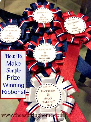 How to Make Simple Prize Ribbons www.theaspiringhome.com How To Make Award Ribbons, Raingutter Regatta, How To Make Rosettes, Horse Show Ribbons, Fair Theme, Award Ribbons, Canvas Drop Cloths, Award Ribbon, Award Ideas