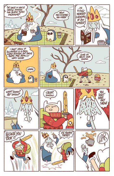 Adventure Time - Luke Pearson - Illustration and Comics Adventure Time Winter, Comic Strip Drawing Ideas, Adventure Time Comics, Storyboard Drawing, Comic Book Layout, Children's Comics, Animation Storyboard, Comic Reference, Artsy Aesthetic