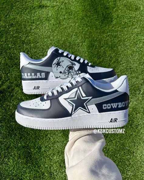 Dallas Cowboy, Dallas Cowboy Nails, Dallas Cowboys Painting, Dallas Cowboys Painted Shoes, Dallas Cowboys Air Force One, Dallas Cowboys Custom Shoes, Nfl Custom Shoes, Dallas Cowboys Boots, Cowboys Apparel